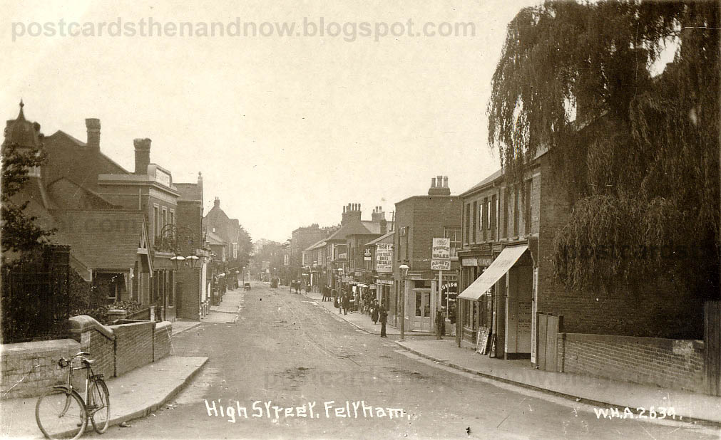 Postcards Then and Now Feltham High Street c1912