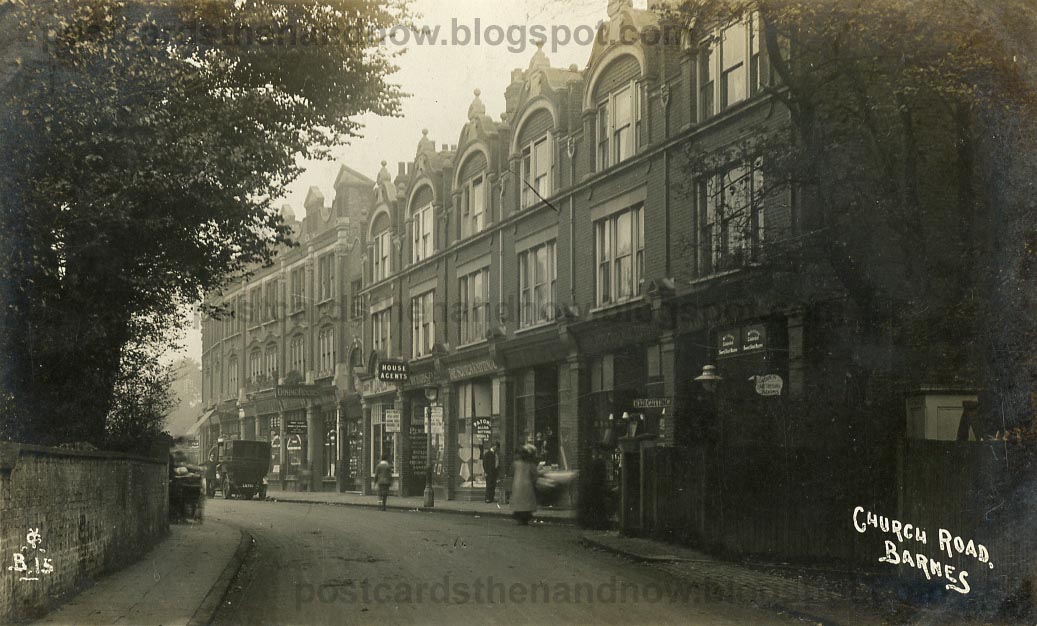 Postcards Then And Now Barnes South West London Church Road C1910