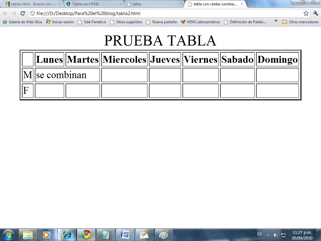 Html Extremo TABLAS CELDAS COMBINADAS