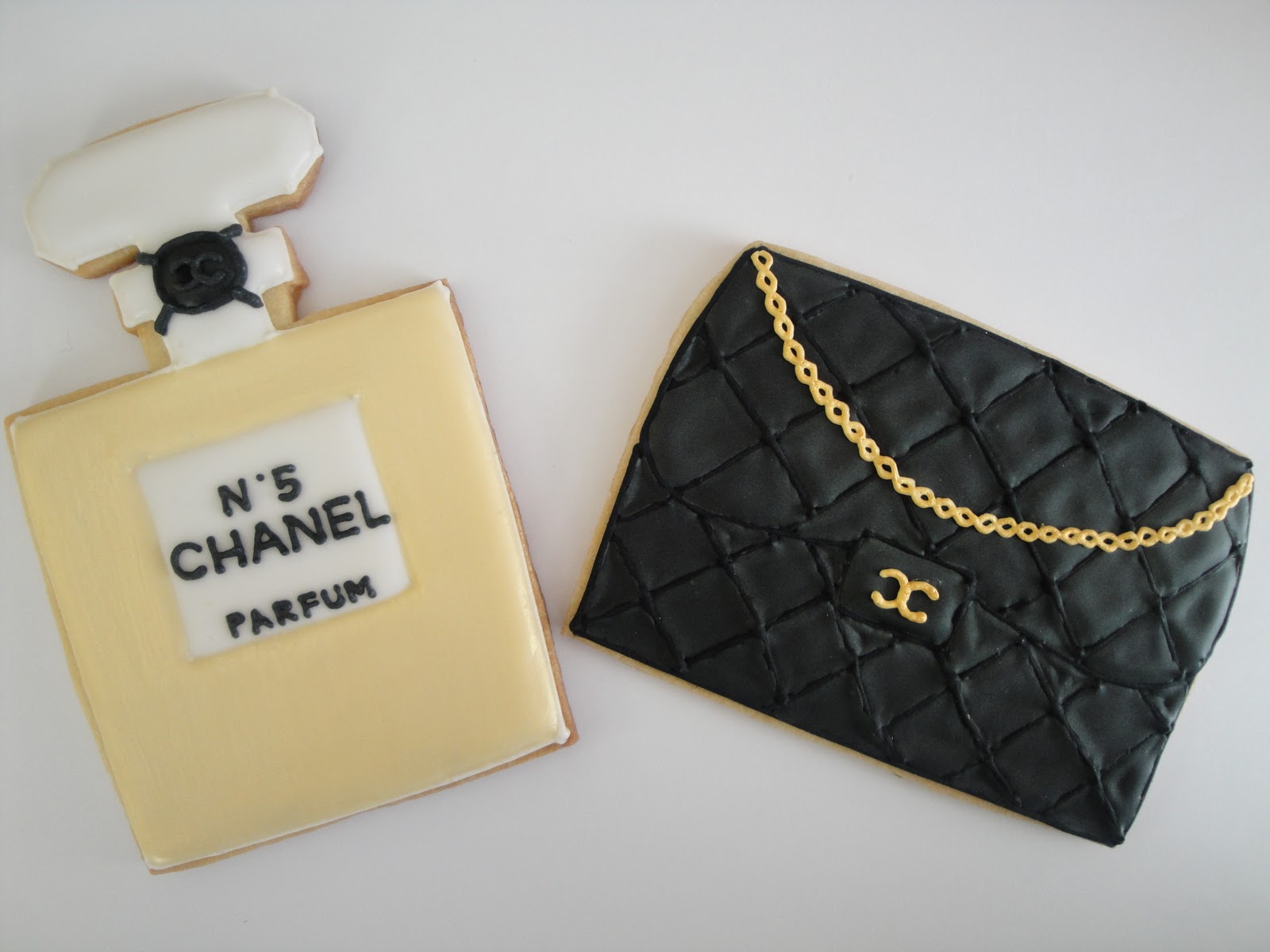 Sugar Mama Cookies Chanel No. 5 & Chanel Classic Handbag Cookies