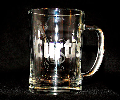 Mug with name in large font etched on front