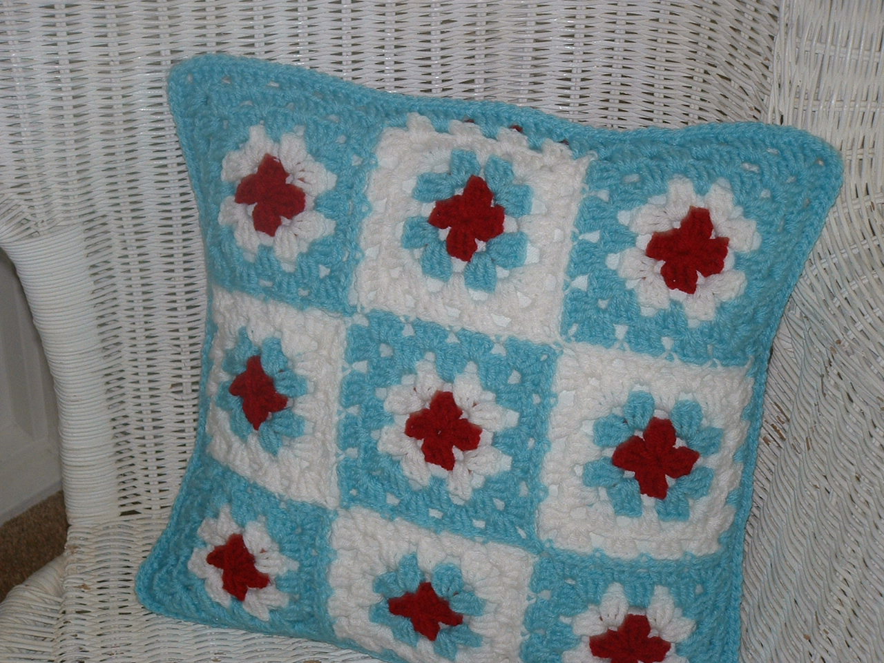 Lindy's Crochet Corner Granny Square Pillow Cover