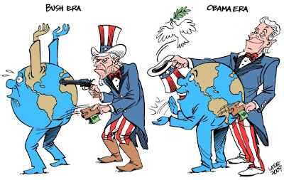 Obama vs Bush Political Cartoon