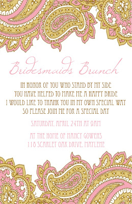 ink impressions bridesmaids brunch invitation