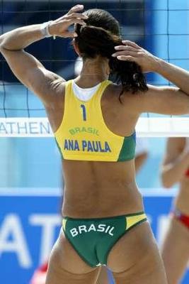 Stock Photo: Brazilian beach volleyball player