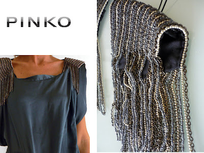 Bijoux épaulettes en chaines et perles, PINKO