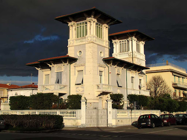 Liberty villa, eclectic style, viale Italia, Livorno