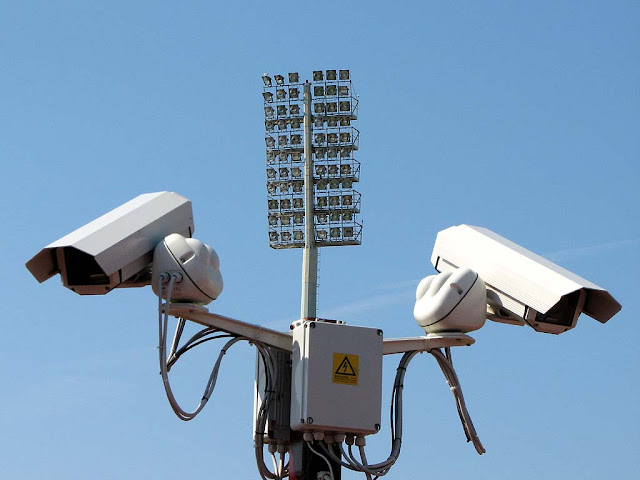 Security cameras, light tower, Ardenza Stadium, Livorno