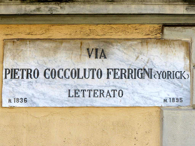 Plaque of via Pietro Coccoluto Ferrigni, Yorick, Livorno