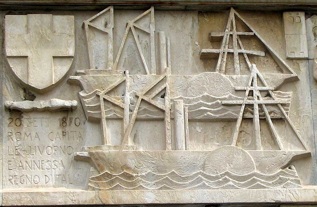 Bas-relief with the story of Livorno, Palazzo del Governo, Livorno