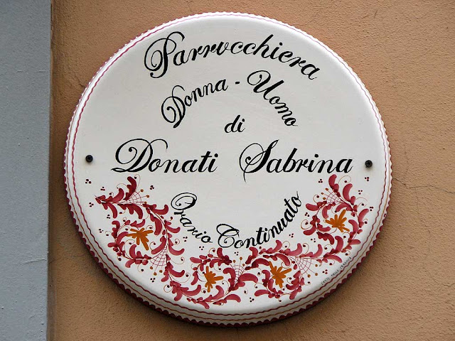 Hairdresser for man and woman, plaque, Livorno