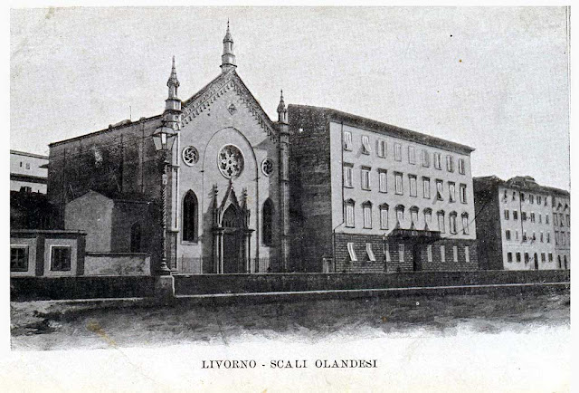 Dutch church old postcard, Livorno
