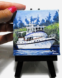 Waiting to Go 3" x 3" acrylic gallery wrap with easel - $ 45.00