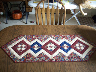 Table runner on the kitchen table