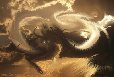 ilustracion digital de dragones