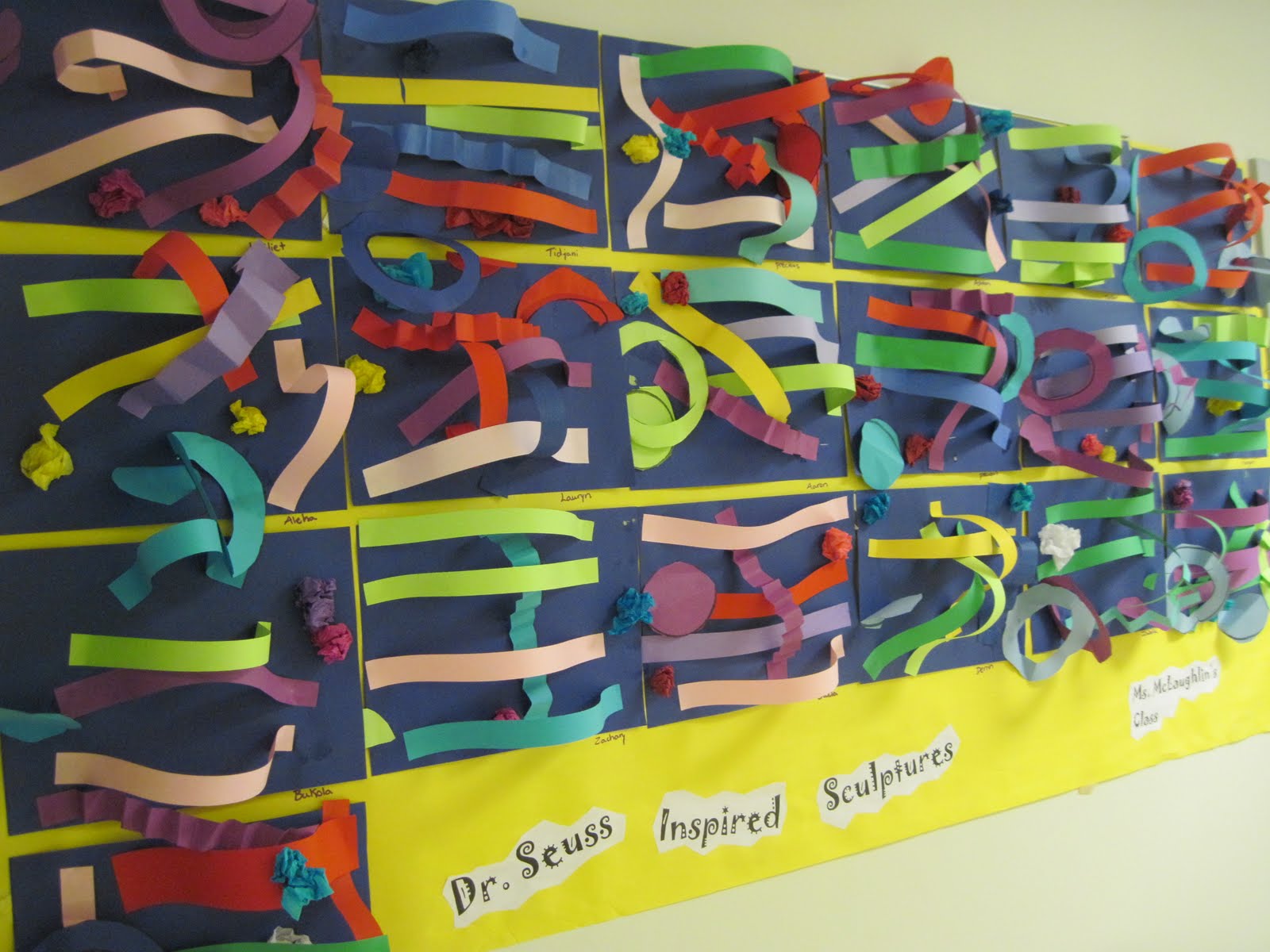 Lines, Dots, and Doodles Paper Sculptures, Kindergarten