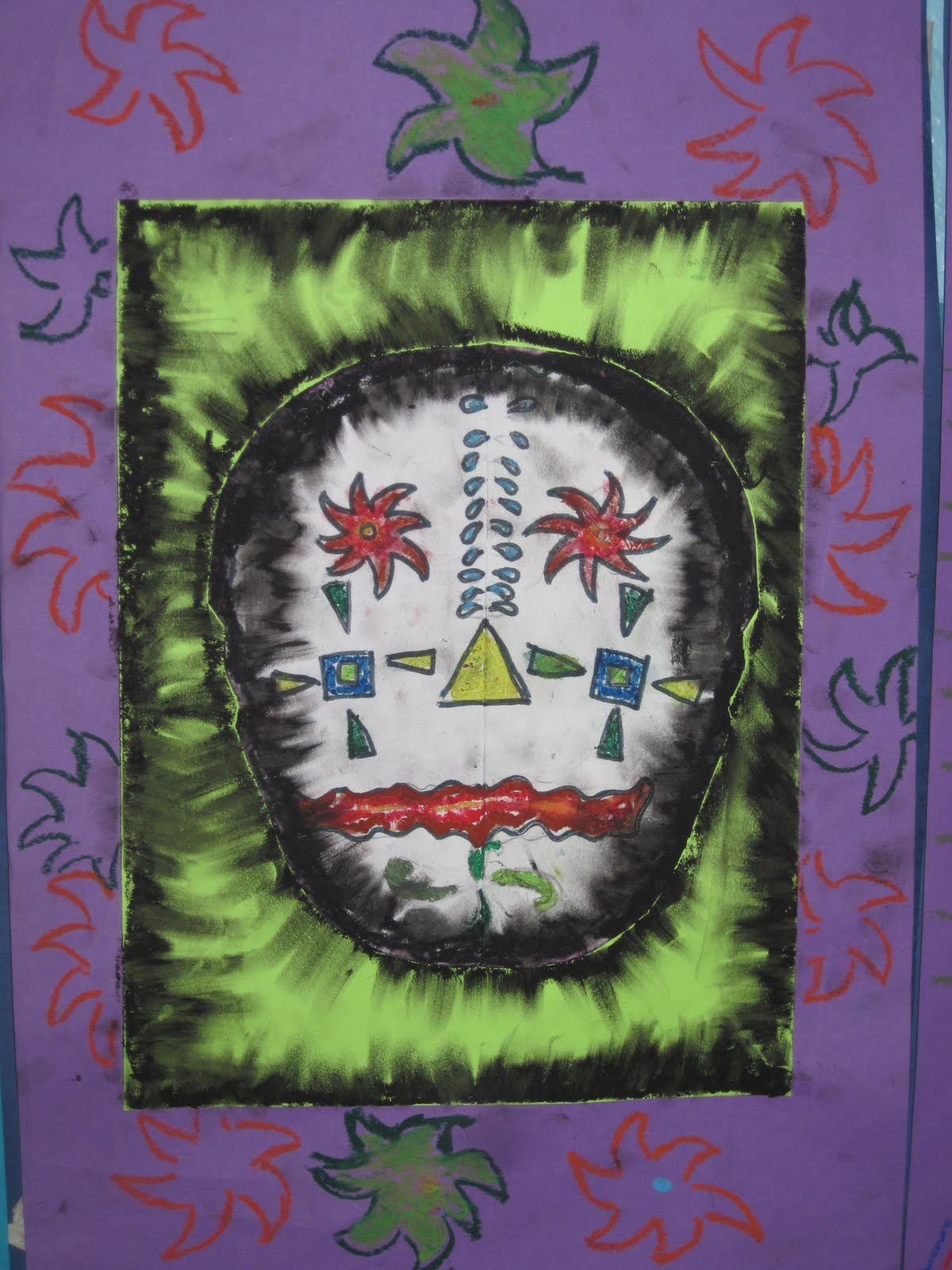 Lines, Dots, and Doodles Mayan Skulls/ Masks, 5th Grade