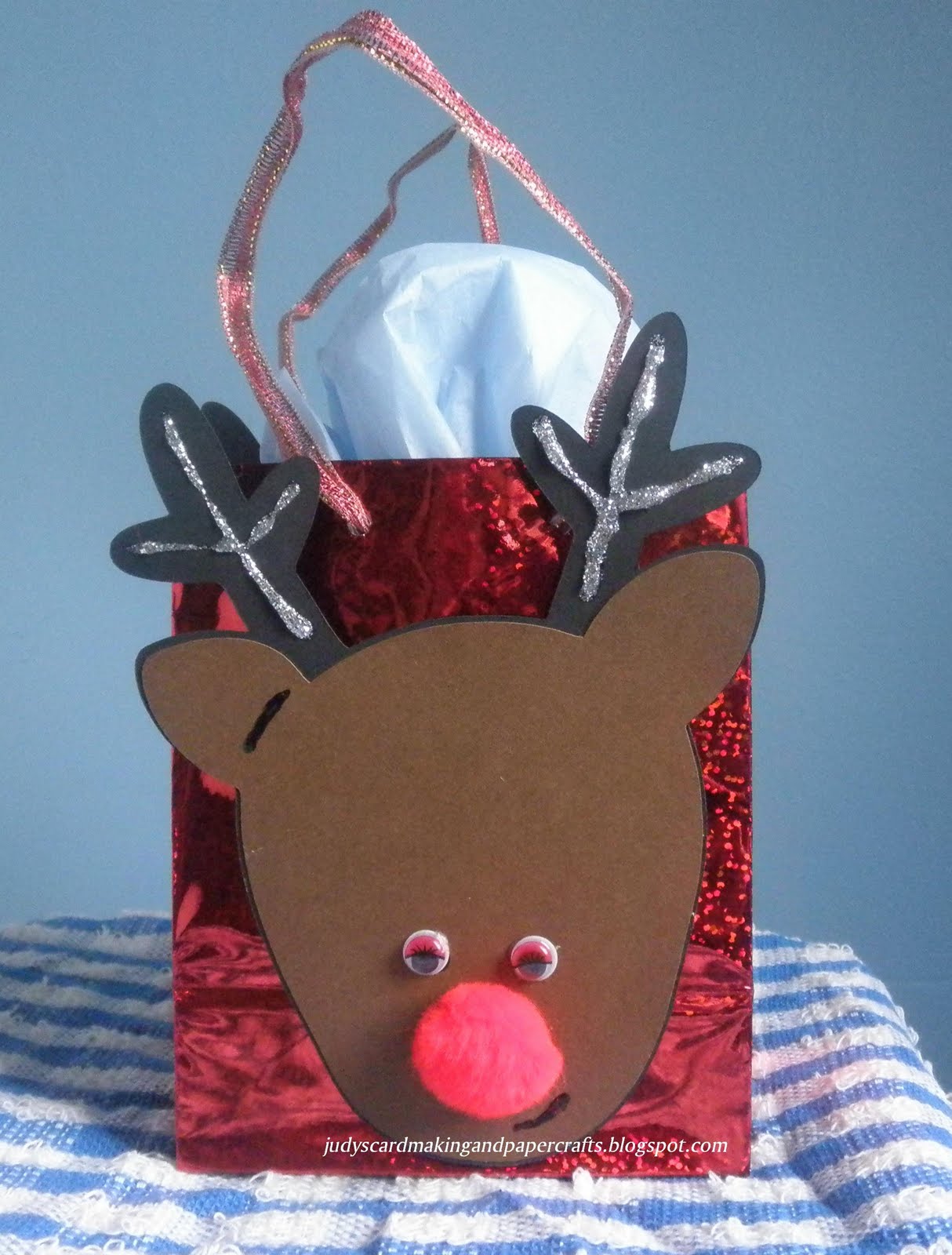 Judy's Handmade Creations Christmas reindeer bag!