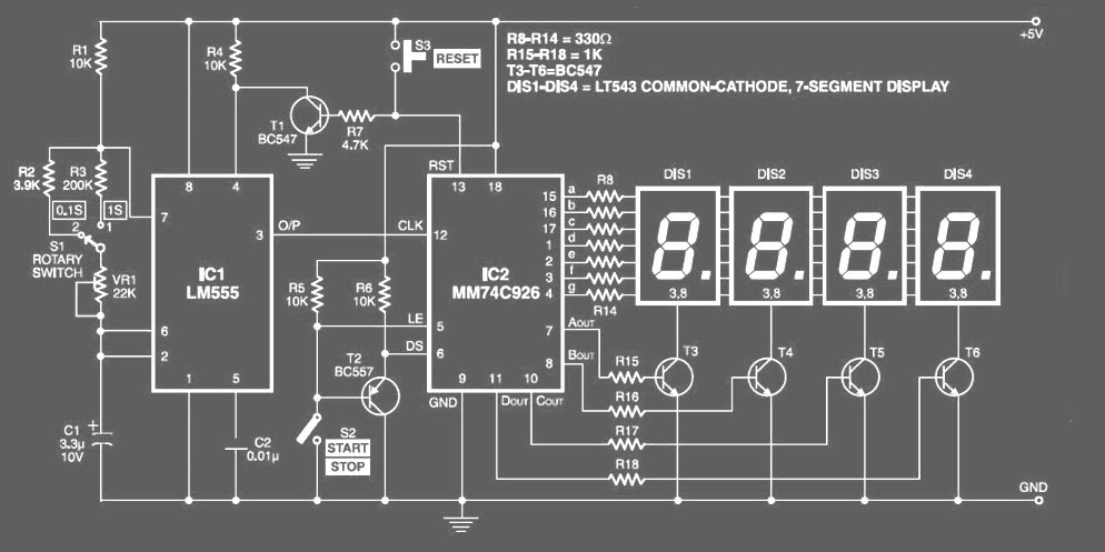 DIGITAL STOPWATCH by Using 7segment - elektronika industri dasar