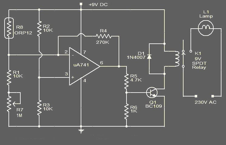 Lampu otomatis menggunakan photocell (LDR) |Koleksi Skema ... 6 volt photocell sensor circuit diagram 