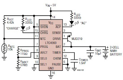 Electro: LTC4060 - NiMH/NiCd Battery Charger Circuit