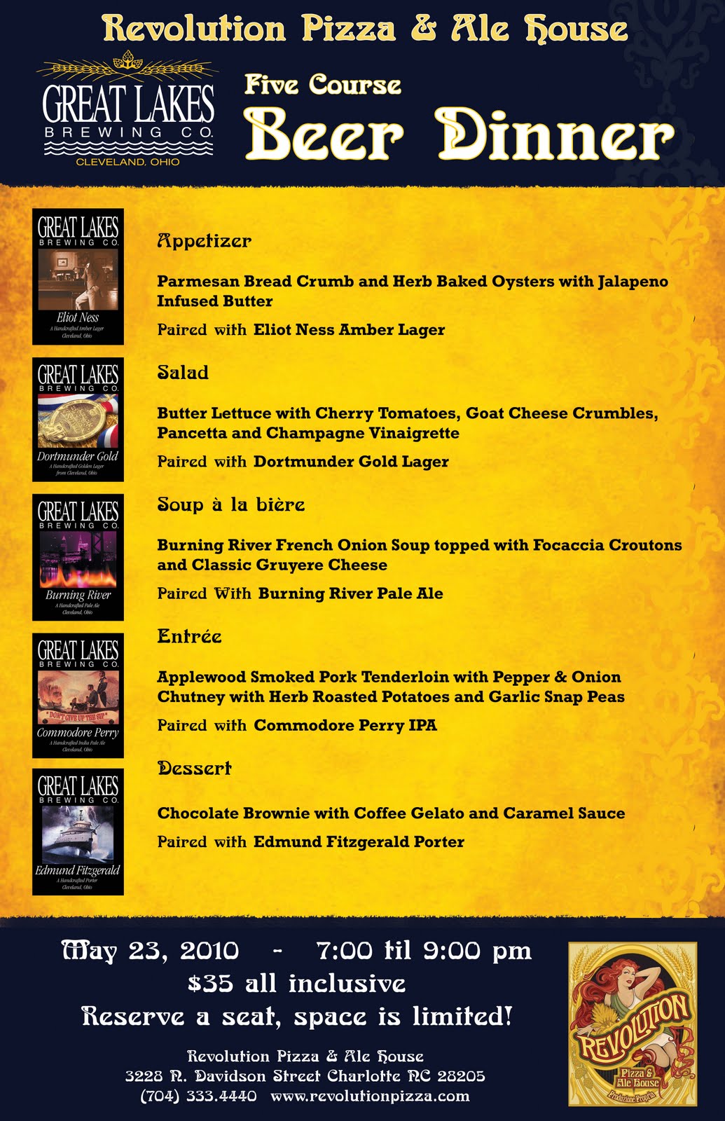 M. Warhola Revolution Pizza & Ale House Beer Dinner