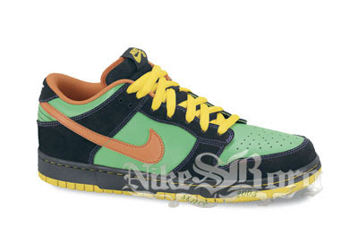 green brown orange dunks