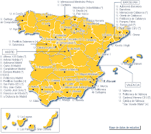 MAPA UNIVERSITATS ESPANYOLES