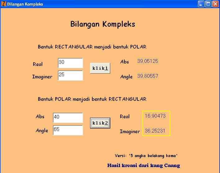 Menghitung Konversi Bilangan Kompleks Bentuk Polar Menjadi Bentuk Rectangular Elektronika Bersama