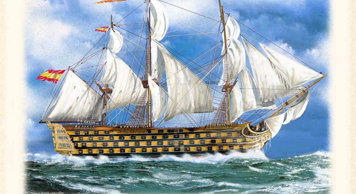 Фрегаты история. Сантисима-Тринидад линейный корабль. Парусный корабль Сантисима Тринидад. Испанский корабль Сантисима Тринидад. Испанский Галеон 17 века.