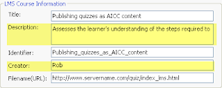 Description and Creator fields under LMS Course Information