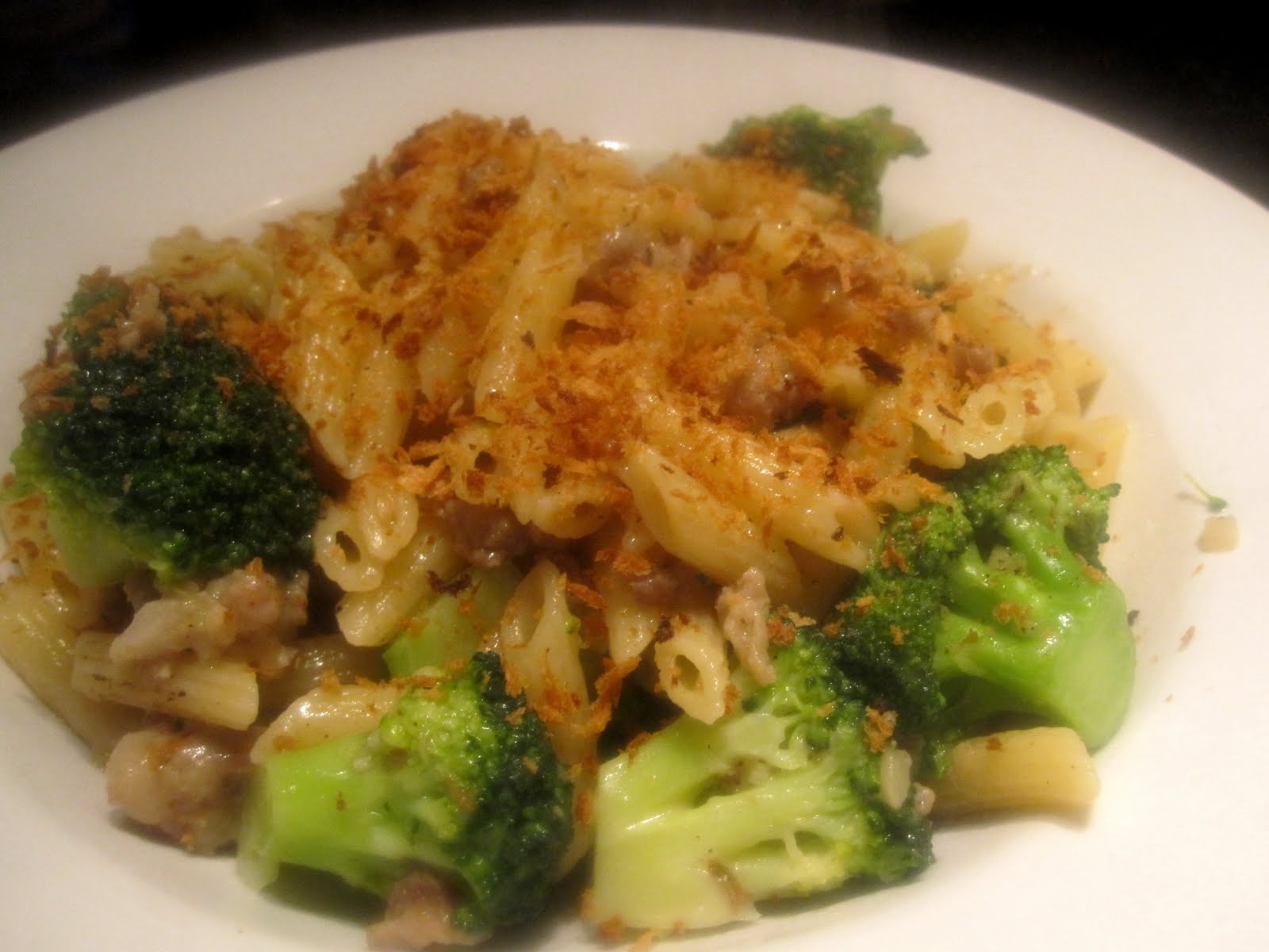 Bubbles n Squeaks Penne with Italian Pork & Fennel Sausage, Brocolli