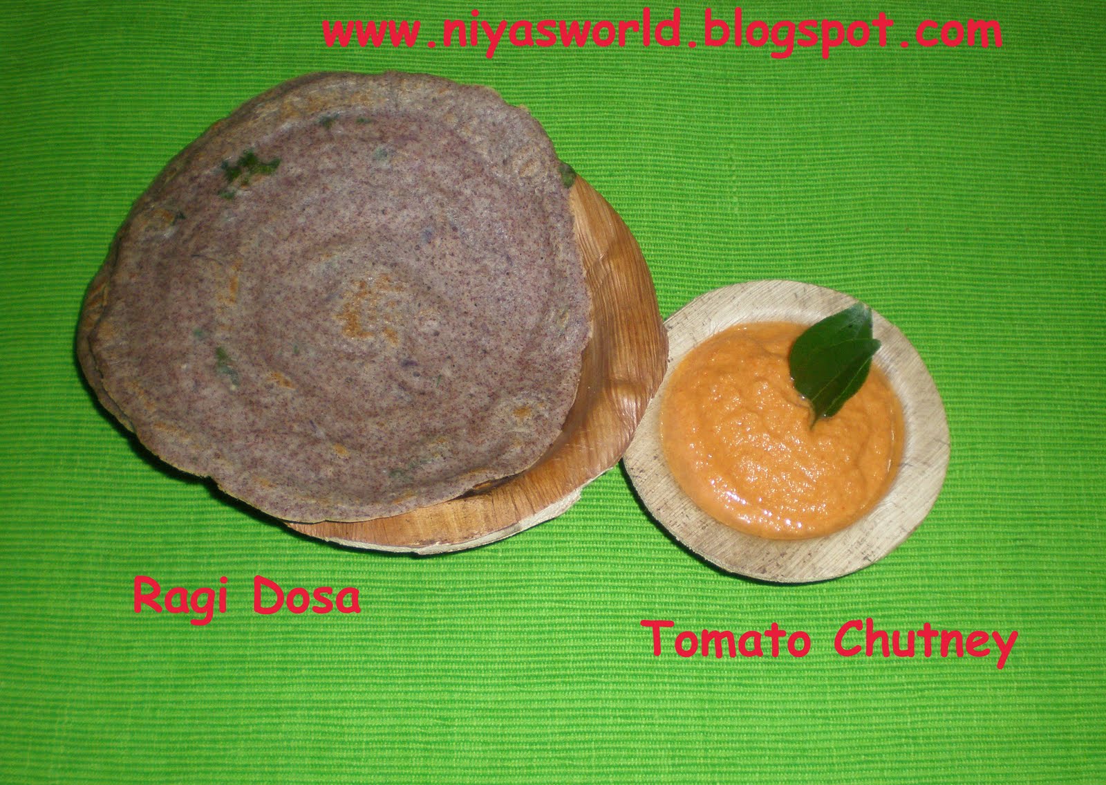 Niya's World Ragi Dosa & Tomato Chutney ( with coconut / without coconut )