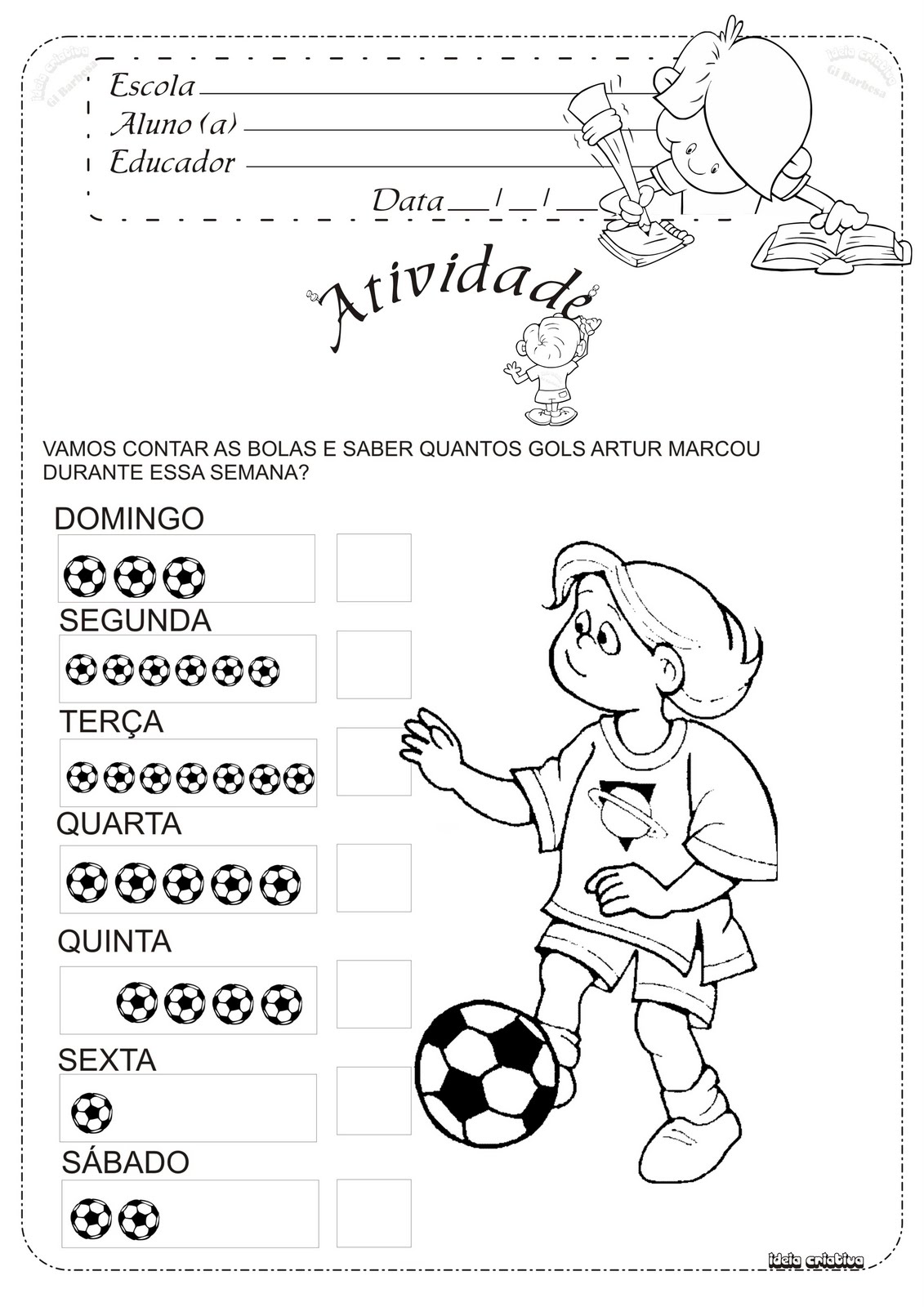 Atividade Copa do Mundo Educação Infantil Dias da Semana