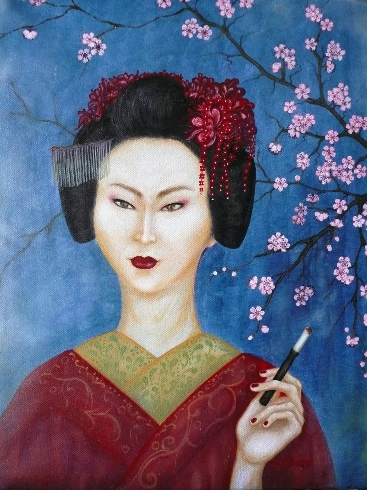 Portrait Oil Painting Portrait of Geisha Oil Painting Gallery