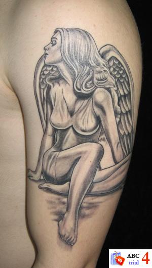 angel tattoos on arm. Beautiful Angel Women Tattoos Desaign On Arm