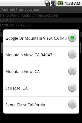Get list of address from location using Geocoder