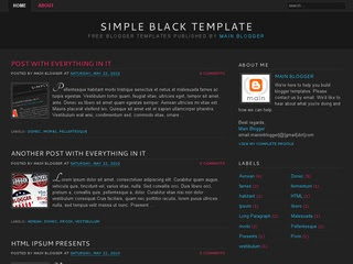 free+Simple Black+blogger+template+download