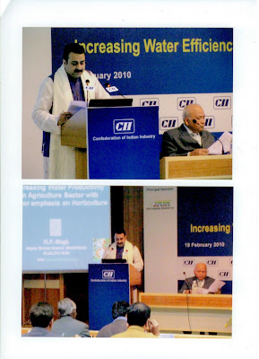 19th February 2010, CII “National Seminar on Increasing Water Efficiency in Agriculture Sector”
