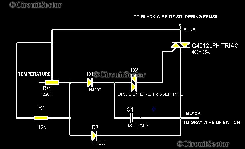 Temperature Controlled Soldering Iron Circuit | Top Circuits