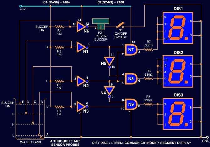 Water Level Indicator With 7-Segment Display | Top Circuits