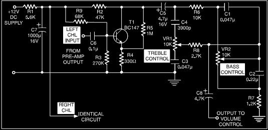 Bass And Treble Circuit Using Transistor | Top Circuits