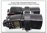 PJ1012: Double Wide Horizontal Flash Bracket - Top/Side View