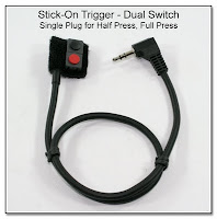LT1017: Stick-On Trigger - Dual Switch: Single Plug for Half Press (red), Full Press (black)