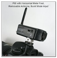 PJ1048: PW with Horizontal Metal Foot, Removable Antenna, and Burst Mode Input