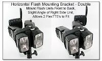 Horizontal Flash Mounting Bracket - Double Wide for Mounting 2 PW FlexTT5 Units with Flash Units in Front to Back Setup