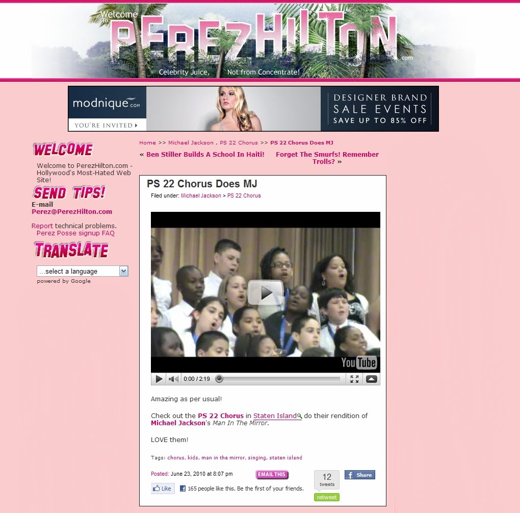 PS22 Chorus Man in the Mirror