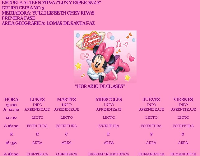 HORARIO de CLASES