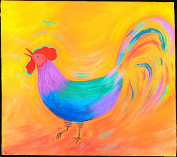 mexican folk rooster paintings painting tin artwork romy mexico artist nr morning studio direct fine terlingua roosters vanes weather