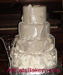 Four tier fondant leaves wedding cake